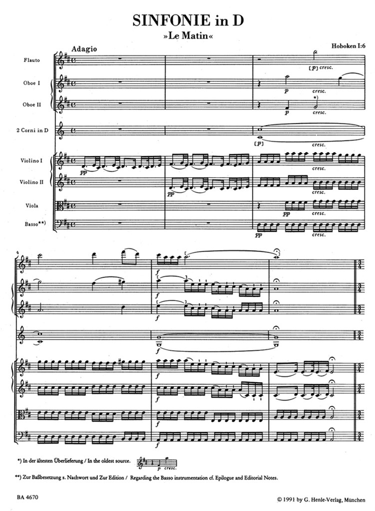 Symphony in D major No. 6